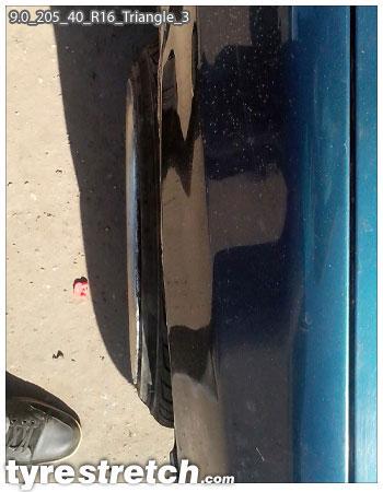 An example of tyre stretch: 205/40 R16 on 9.0J – TRIANGLE