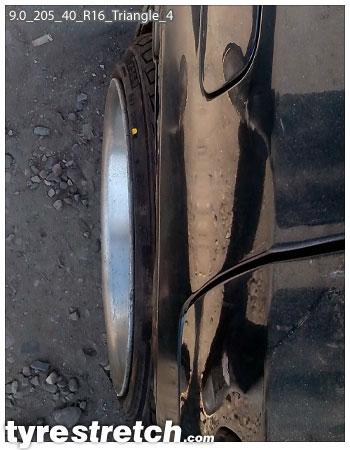 An example of tyre stretch: 205/40 R16 on 9.0J – TRIANGLE