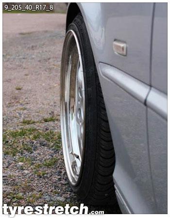 An example of tyre stretch: 205/40 R17 on 9.0J