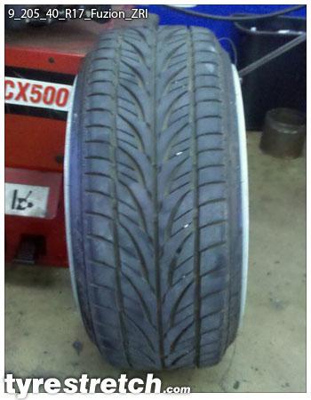 An example of tyre stretch: 205/40 R17 on 9.0J – FUZION