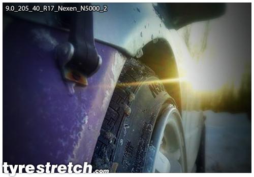 An example of tyre stretch: 205/40 R17 on 9.0J – NEXEN