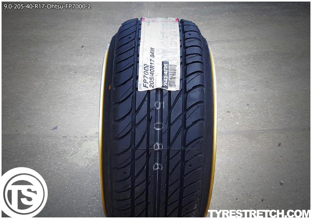 An example of tyre stretch: 205/40 R17 on 9.0J – OHTSU