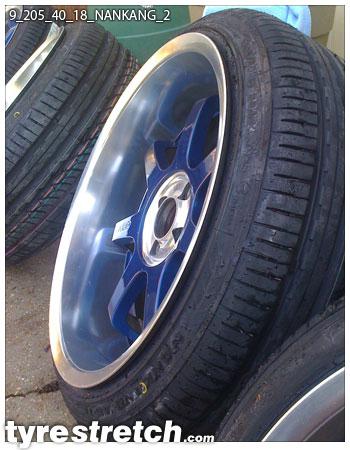 An example of tyre stretch: 205/40 R18 on 9.0J – NANKANG
