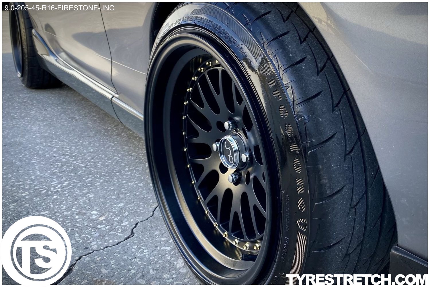 An example of tyre stretch: 205/45 R16 on 9.0J – FIRESTONE (JNC)