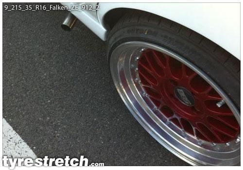 An example of tyre stretch: 215/35 R16 on 9.0J – FALKEN