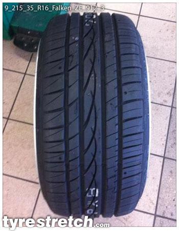 An example of tyre stretch: 215/35 R16 on 9.0J – FALKEN