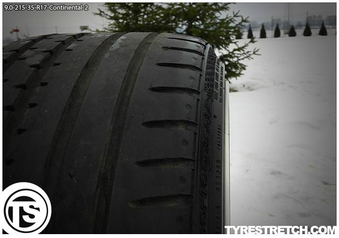 An example of tyre stretch: 215/35 R17 on 9.0J – CONTINENTAL