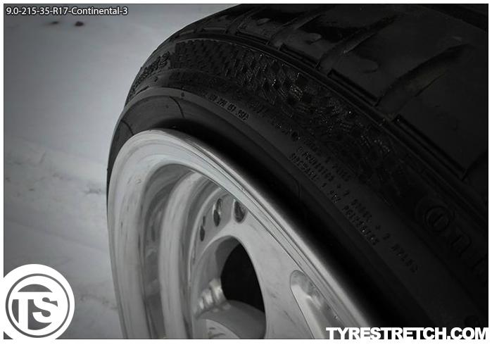 An example of tyre stretch: 215/35 R17 on 9.0J – CONTINENTAL