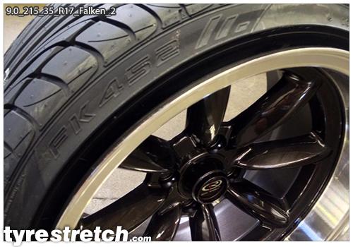An example of tyre stretch: 215/35 R17 on 9.0J – FALKEN
