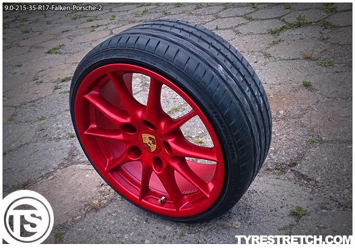 An example of tyre stretch: 215/35 R17 on 9.0J – FALKEN (PORSCHE)