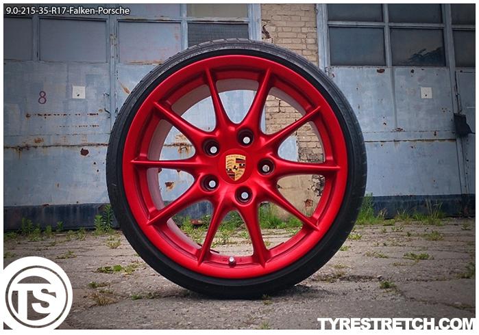 An example of tyre stretch: 215/35 R17 on 9.0J – FALKEN (PORSCHE)
