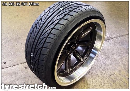 An example of tyre stretch: 215/35 R17 on 9.0J – FALKEN