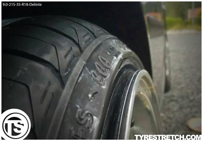 An example of tyre stretch: 215/35 R18 on 9.0J – DELINTE