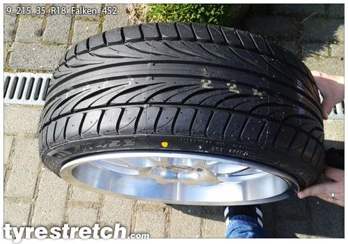 An example of tyre stretch: 215/35 R18 on 9.0J – FALKEN