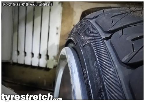 An example of tyre stretch: 215/35 R18 on 9.0J – FEDERAL