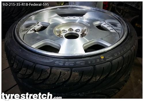 An example of tyre stretch: 215/35 R18 on 9.0J – FEDERAL