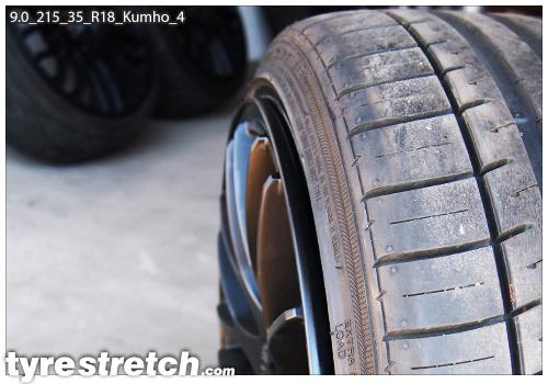 An example of tyre stretch: 215/35 R18 on 9.0J – KUMHO