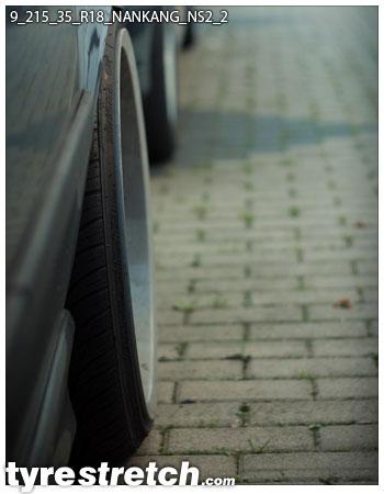 An example of tyre stretch: 215/35 R18 on 9.0J – NANKANG