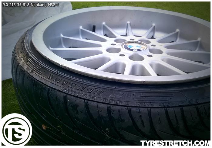 An example of tyre stretch: 215/35 R18 on 9.0J – NANKANG