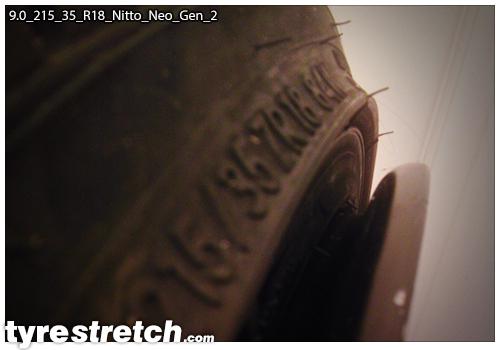 An example of tyre stretch: 215/35 R18 on 9.0J – NITTO