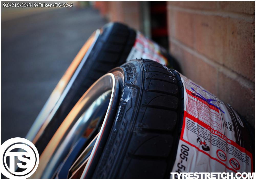 An example of tyre stretch: 215/35 R19 on 9.0J – FALKEN
