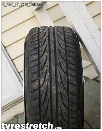 An example of tyre stretch: 215/35 R19 on 9.0J – FALKEN