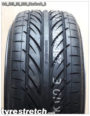 An example of tyre stretch: 215/35 R19 on 9.0J – HANKOOK