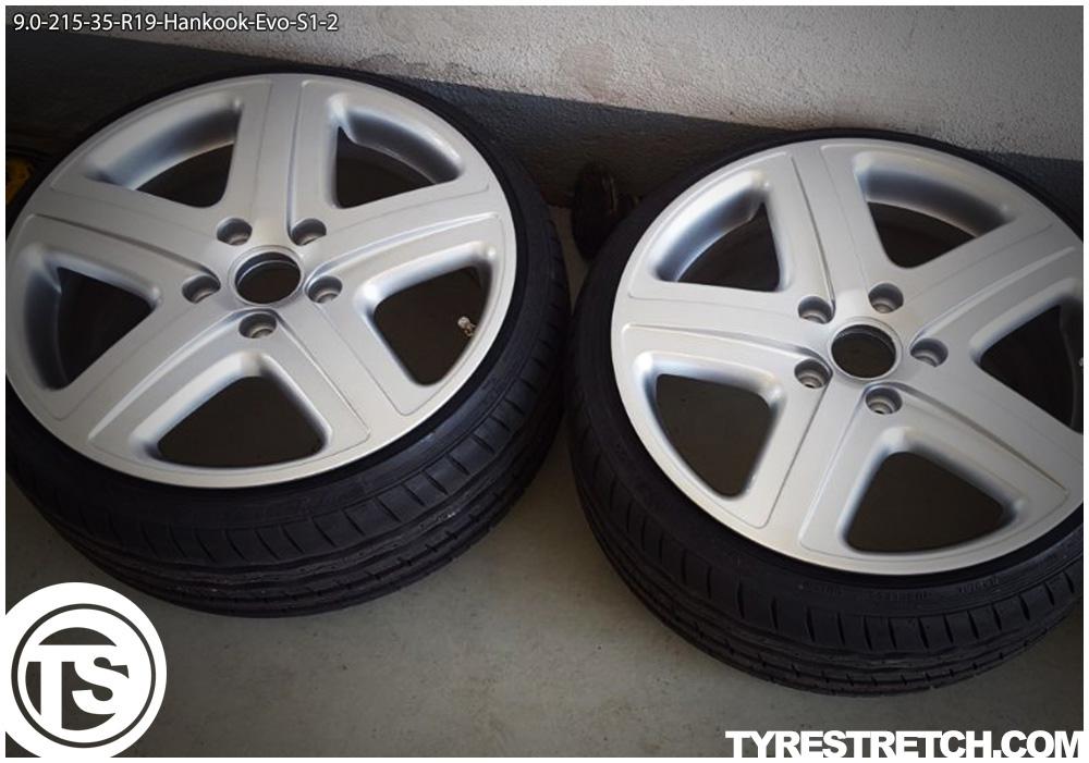 An example of tyre stretch: 215/35 R19 on 9.0J – HANKOOK