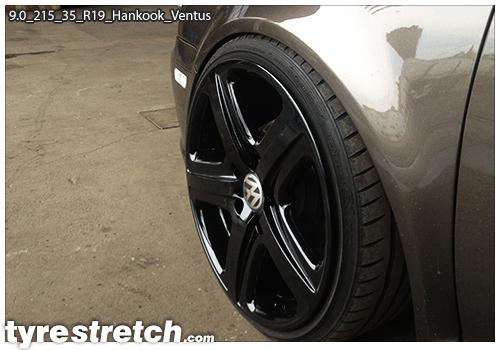 An example of tyre stretch: 215/35 R19 on 9.0J – HANKOOK