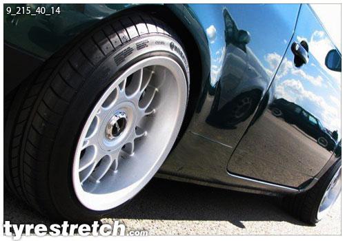 An example of tyre stretch: 215/40 R14 on 9.0J