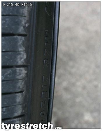 An example of tyre stretch: 215/40 R16 on 9.0J – FALKEN
