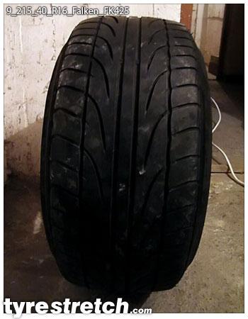 An example of tyre stretch: 215/40 R16 on 9.0J – FALKEN