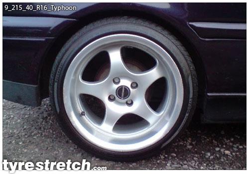 An example of tyre stretch: 215/40 R16 on 9.0J – TYFOON