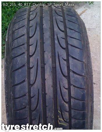 An example of tyre stretch: 215/40 R17 on 9.0J – DUNLOP