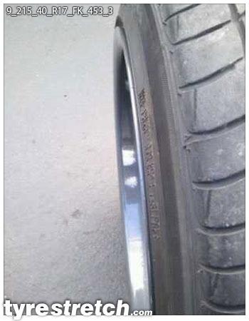 An example of tyre stretch: 215/40 R17 on 9.0J