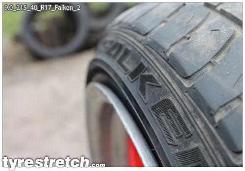 An example of tyre stretch: 215/40 R17 on 9.0J – FALKEN