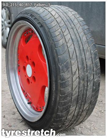 An example of tyre stretch: 215/40 R17 on 9.0J – FALKEN