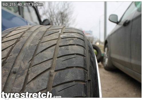 An example of tyre stretch: 215/40 R17 on 9.0J – FALKEN