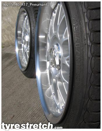 An example of tyre stretch: 215/40 R17 on 9.0J – PNEUMANT