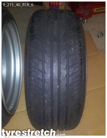 An example of tyre stretch: 215/40 R18 on 9.0J