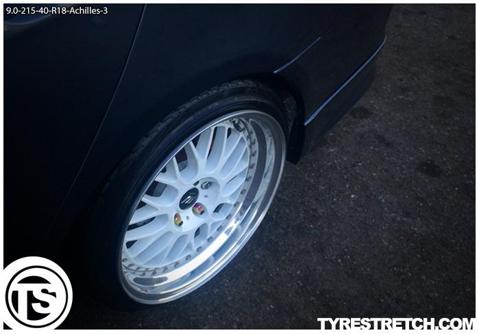 An example of tyre stretch: 215/40 R18 on 9.0J – ACHILLES