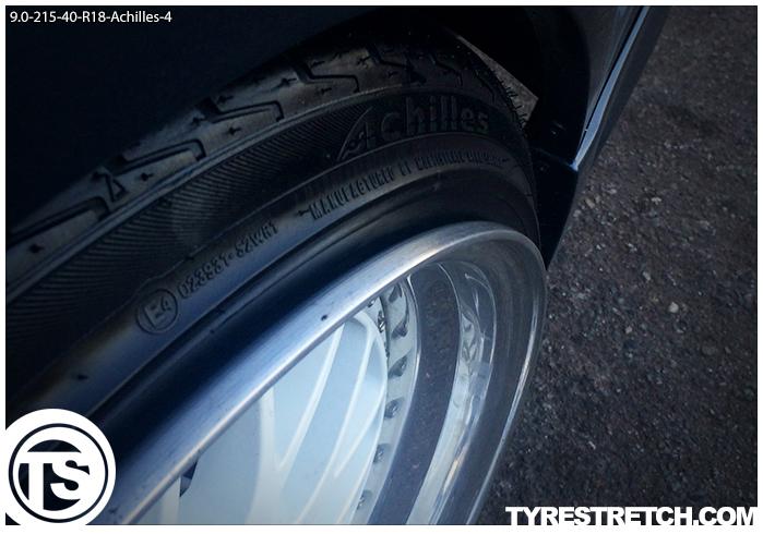 An example of tyre stretch: 215/40 R18 on 9.0J – ACHILLES