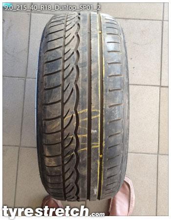 An example of tyre stretch: 215/40 R18 on 9.0J – DUNLOP