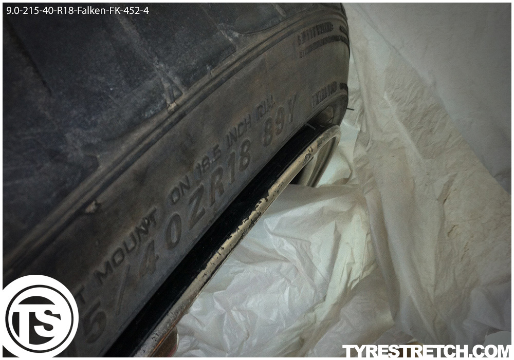 An example of tyre stretch: 215/40 R18 on 9.0J – FALKEN