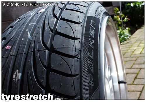 An example of tyre stretch: 215/40 R18 on 9.0J – FALKEN