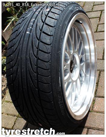 An example of tyre stretch: 215/40 R18 on 9.0J – FALKEN