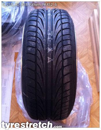 An example of tyre stretch: 215/40 R18 on 9.0J – FALKEN