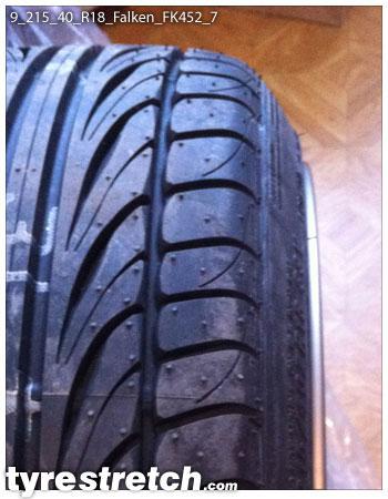 An example of tyre stretch: 215/40 R18 on 9.0J – FALKEN