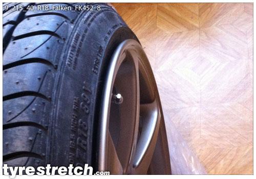 An example of tyre stretch: 215/40 R18 on 9.0J – FALKEN