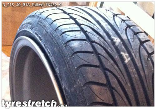 An example of tyre stretch: 215/40 R18 on 9.0J – FALKEN
